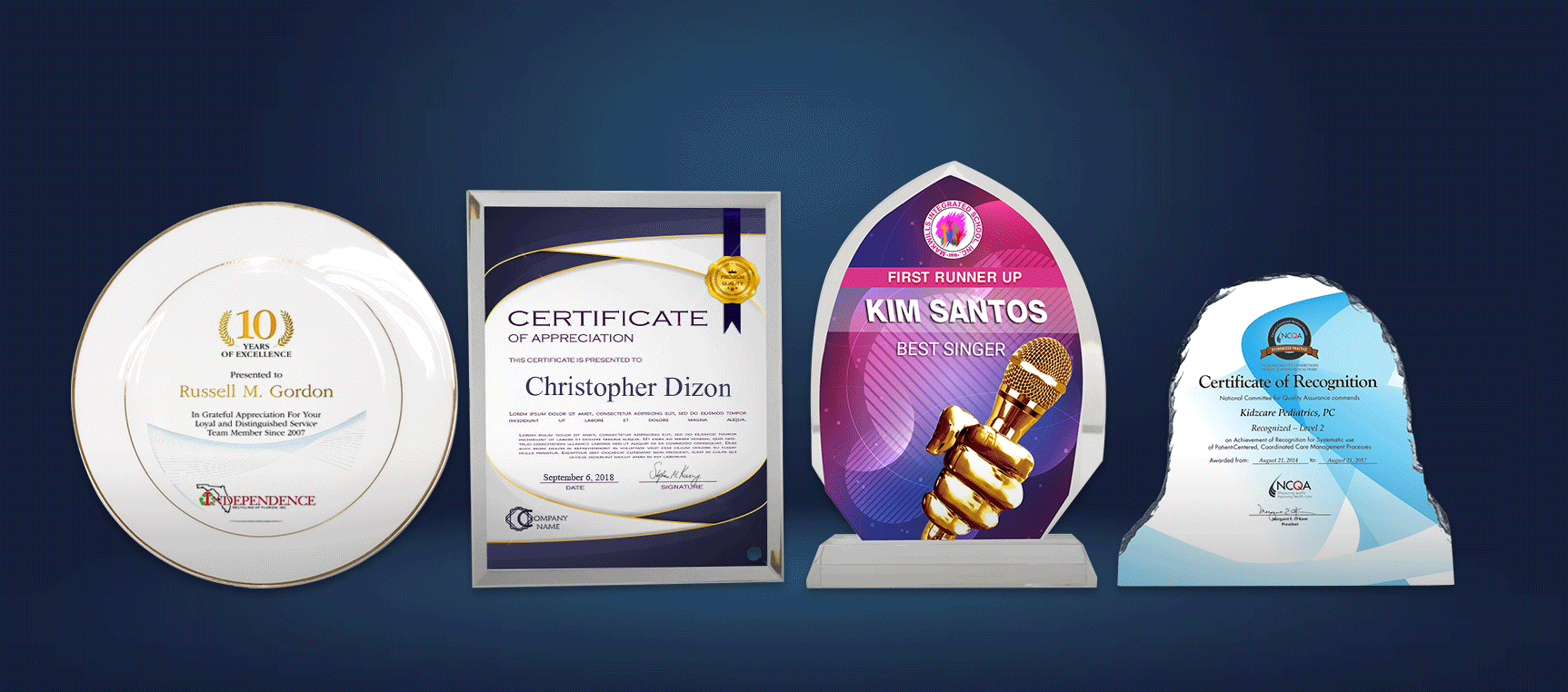 recognition items