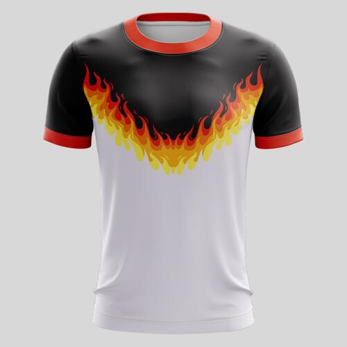 Orange Fire Design Full Print Roundneck Shirt Thumbnail
