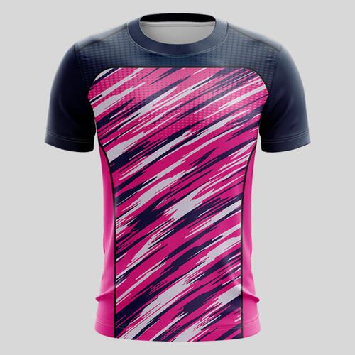Pink Esport Pattern Full Print Roundneck Shirt Thumbnail