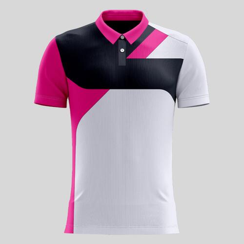 Pink Esport Pattern Full Print Polo Shirt Thumbnail