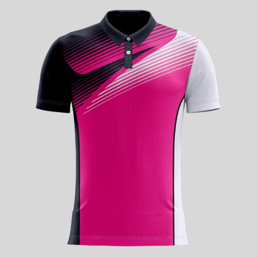 Pink Esport Pattern Full Print Polo Shirt Thumbnail