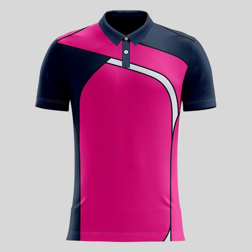 Pink Esport Pattern Full Print Polo Shirt Thumbnail