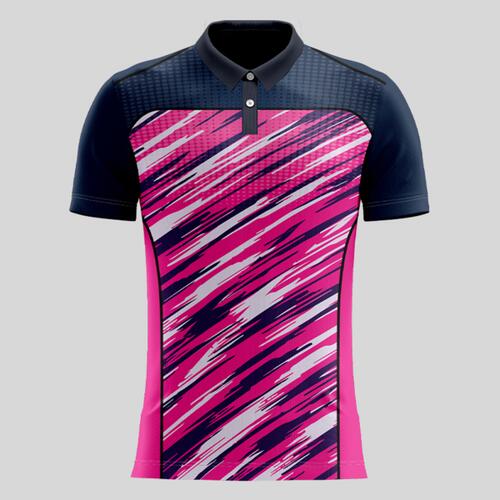 Pink Esport Pattern Full Print Polo Shirt Thumbnail