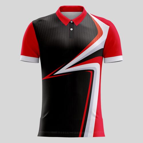 Red Esport Pattern Full Print Polo Shirt Thumbnail