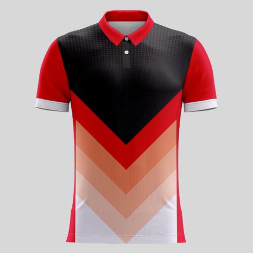 Red Arrow Pattern Full Print Polo Shirt Thumbnail