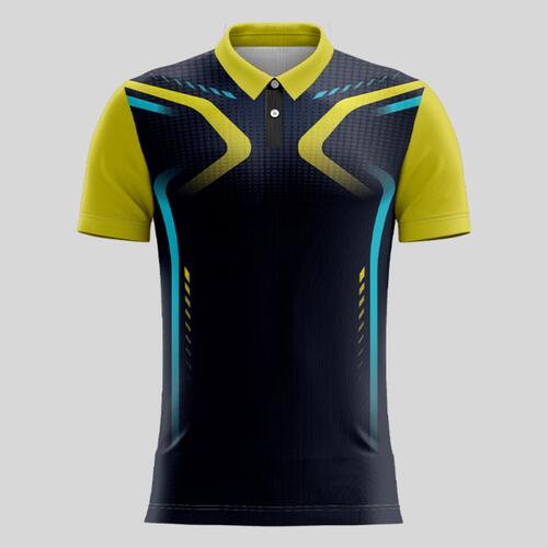 Yellow Esport Pattern Full Print Polo Shirt Thumbnail