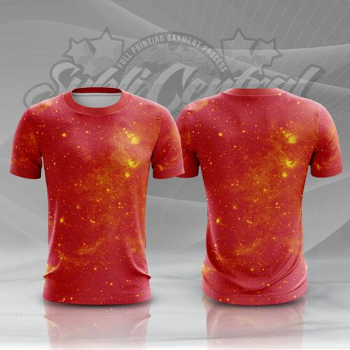Orange Galaxy Full Print Roundneck Shirt Thumbnail