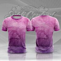 Pink-Violet Water Color Full Print Roundneck Shirt Thumbnail