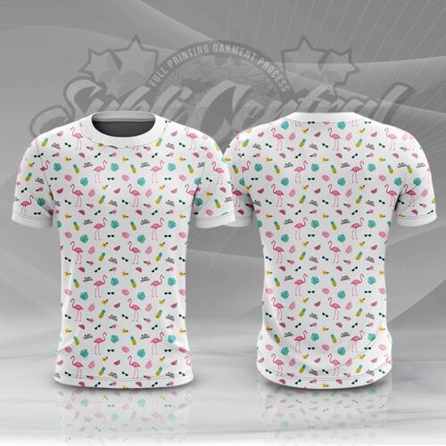 White Summer Full Print Roundneck Shirt Thumbnail