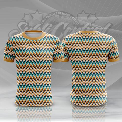 Zigzag Pattern Full Print Roundneck Shirt Thumbnail
