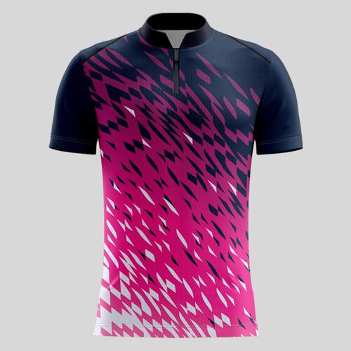 Pink Esport Pattern Full Print Chinese Collar Shirt Thumbnail