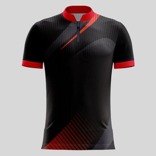 Red Esport Pattern Full Print Chinese Collar Shirt Thumbnail