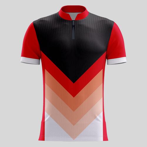 Red Arrow Pattern Full Print Chinese Collar Shirt Thumbnail