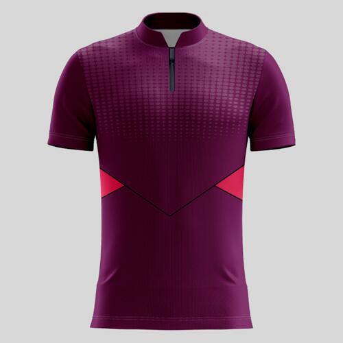 Purple Esport Pattern Full Print Chinese Collar Shirt Thumbnail