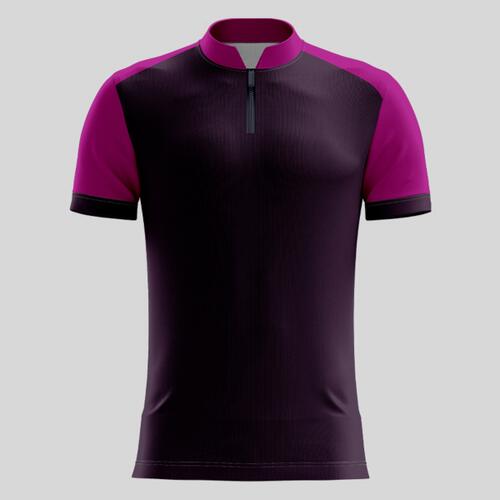 Purple Esport Pattern Full Print Chinese Collar Shirt Thumbnail