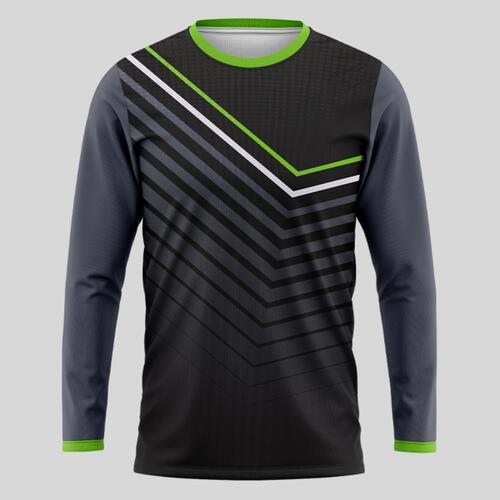 Green Linear Pattern Full Print Long Sleeve Shirt Thumbnail
