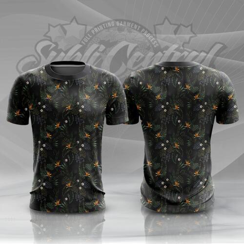 Leaves Design Full Print Roundneck Shirt Thumbnail