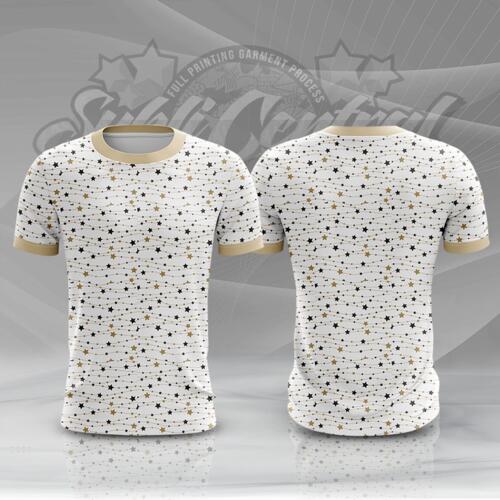 Stars and Lines Design Full Print Roundneck Shirt Thumbnail