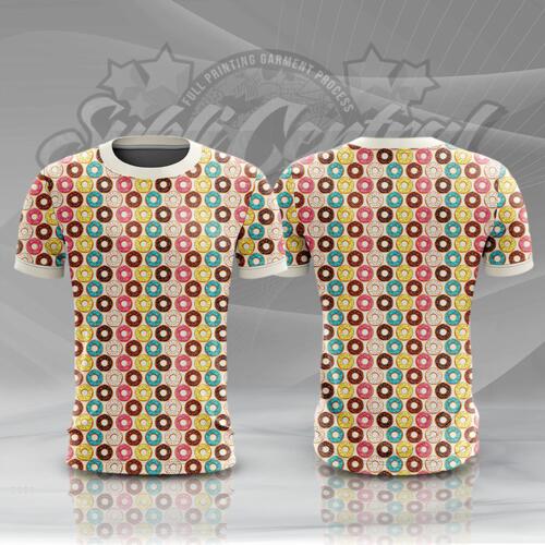 Donuts Design Full Print Roundneck Shirt Thumbnail