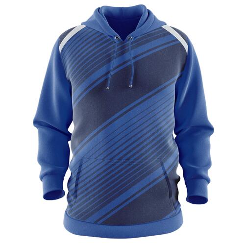 Blue Linear Pattern Full Print Hoodie Jacket Thumbnail