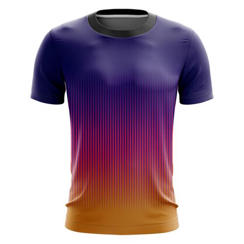 Gradient with Linear Design Full Print Roundneck Shirt Thumbnail