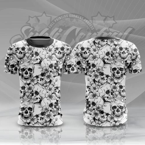 Skull Design Full Print Sublimation Roundneck Shirt Thumbnail