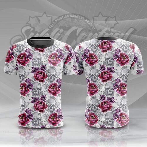 Skull Design Full Print Sublimation Roundneck Shirt Thumbnail