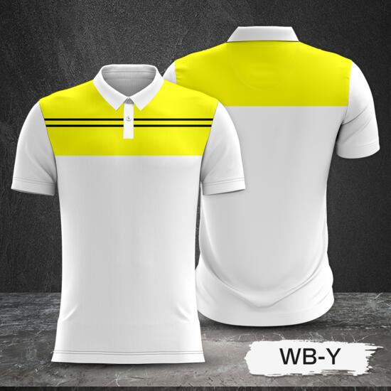Yellow and White Combination Full Sublimation Polo Shirt Thumbnail