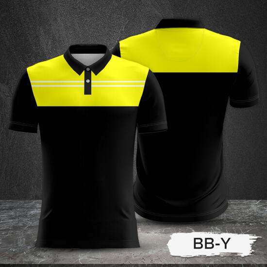 Yellow and Black Combination Full Sublimation Polo Shirt Thumbnail