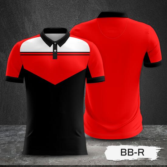 Tricolor Combination with White Top and Black Body Design Full Sublimation Polo Shirt Thumbnail
