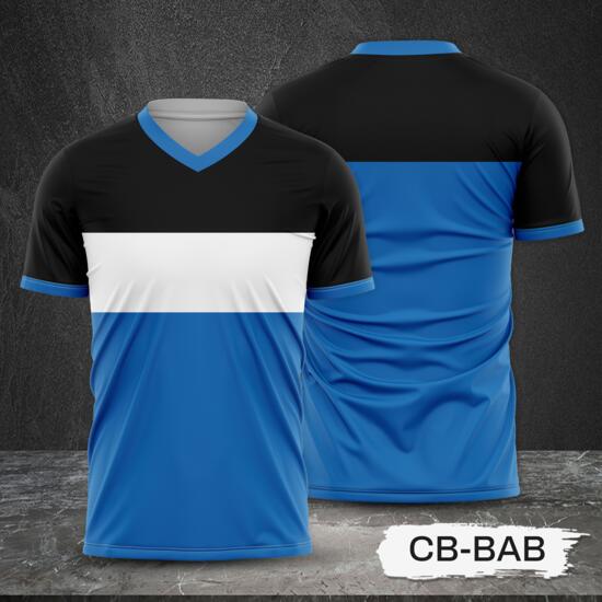 Tricolor Combination Design with Black Top Full Print Sublimation Shirt Thumbnail