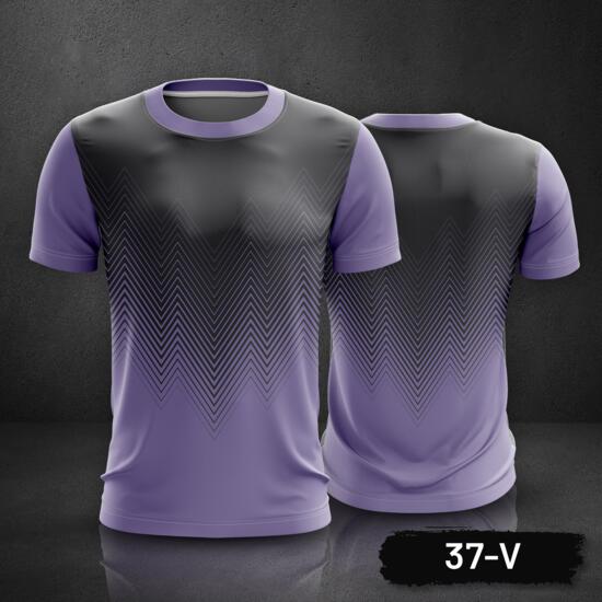 Geometric Zigzag Line Design Roundneck Full Print Sublimation Shirt Thumbnail