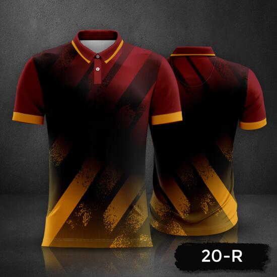 Gradient with Grunge Design Esport Jersey Uniform Polo Shirt Full Print Sublimation Thumbnail