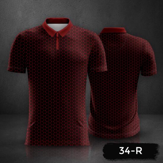 Honeycomb Pattern Design Polo Shirt Full Print Sublimation Thumbnail