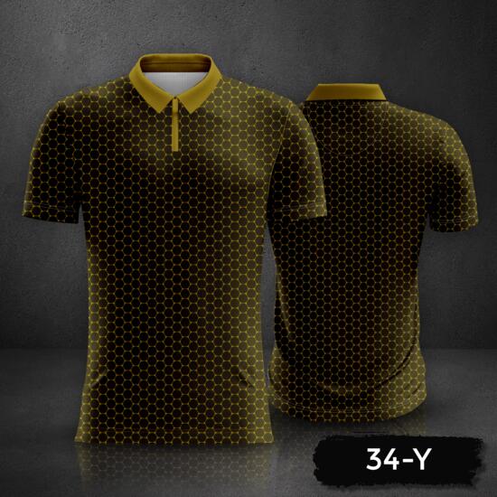 Honeycomb Pattern Design Polo Shirt Full Print Sublimation Thumbnail