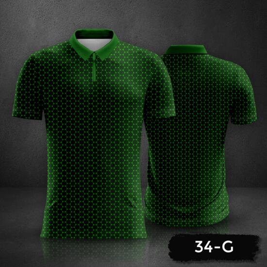 Honeycomb Pattern Design Polo Shirt Full Print Sublimation Thumbnail