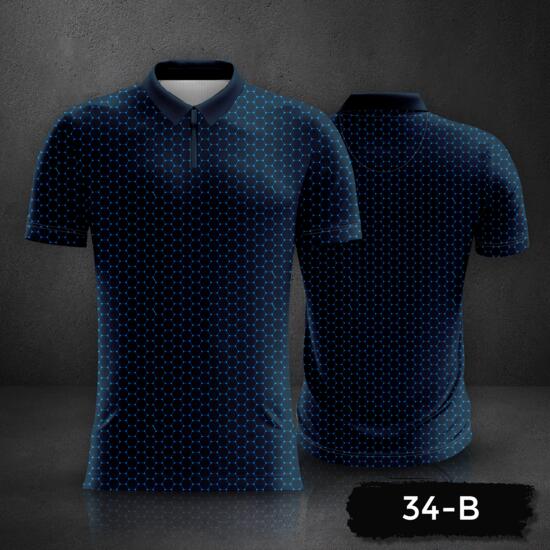 Honeycomb Pattern Design Polo Shirt Full Print Sublimation Thumbnail