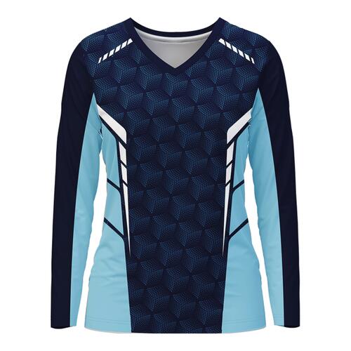 V-neck Long Sleeve Volleyball Jersey Full Print Sublimation Thumbnail