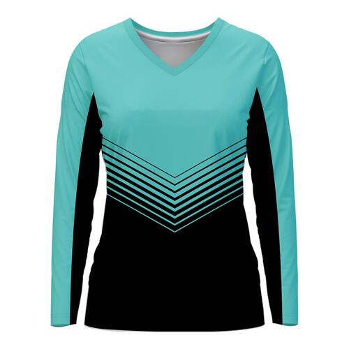 V-neck Long Sleeve Volleyball Jersey Full Print Sublimation Thumbnail