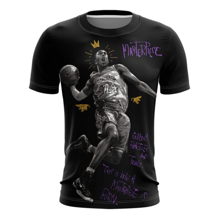Vintage Kobe Bryant Basketball Half Bleed Full Print Sublimation Roundneck Shirt Thumbnail
