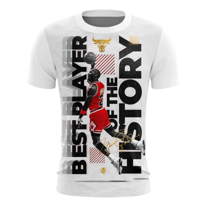 Vintage Michael Jordan Basketball Half Bleed Full Print Sublimation Roundneck Shirt Thumbnail