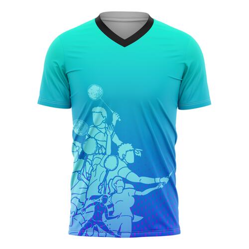 Badminton Full Print Sublimation V-Neck Shirt Thumbnail