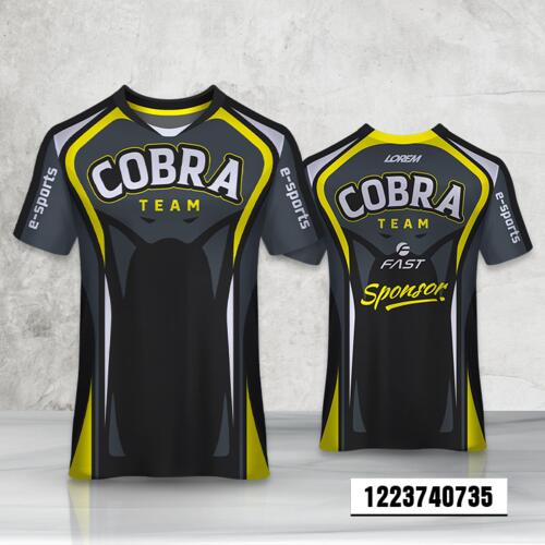 Black and Yellow Vector Design Full Print Shirt Thumbnail