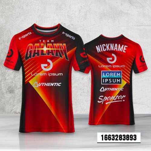 Abstract Stylish Red Esport Full Print Roundneck Shirt Thumbnail