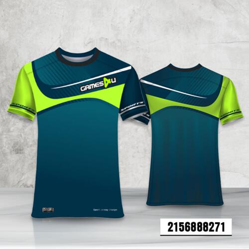 Green Esport Design Full Print Roundneck Shirt Thumbnail