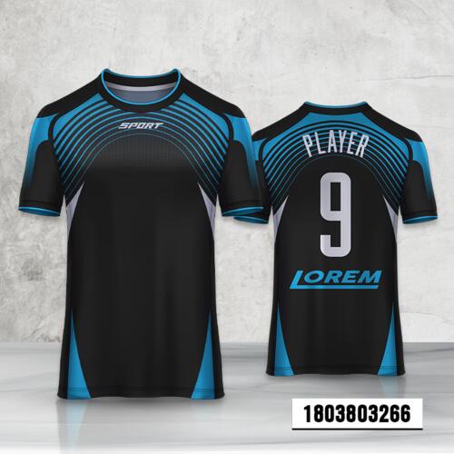 Stripe Lines Design Esport Full Print Roundneck Shirt Thumbnail
