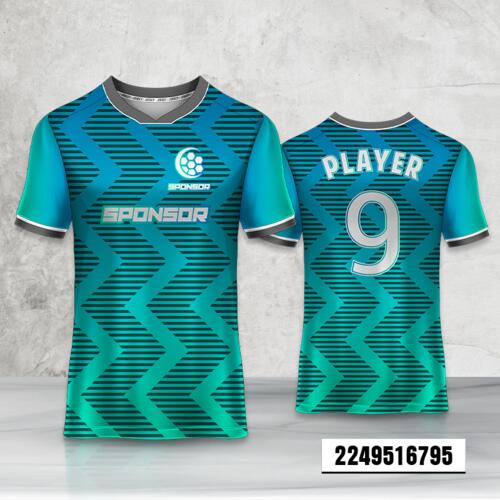 Zigzag Line Design Esport Full Print Roundneck Shirt Thumbnail