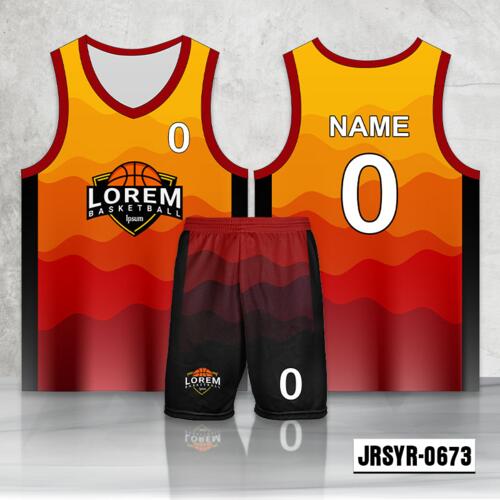 Wave Design Full Sublimation Basketball Jersey Set - 2067640673 Thumbnail