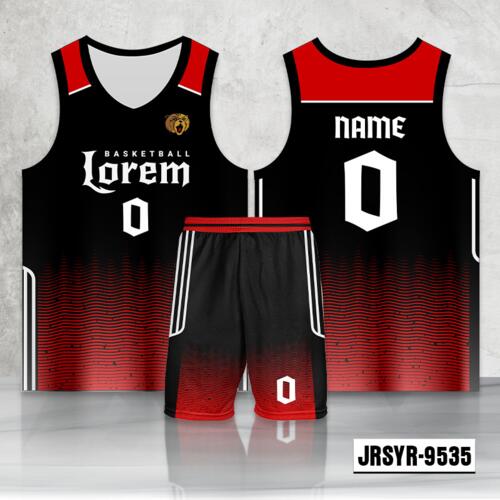 Wave Line with Gradient Design Full Sublimation Basketball Jersey Set - 2205209535 Thumbnail