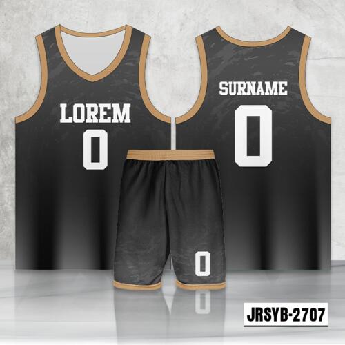 Gray Abstract Design Full Sublimation Basketball Jersey Set - 2142722707 Thumbnail